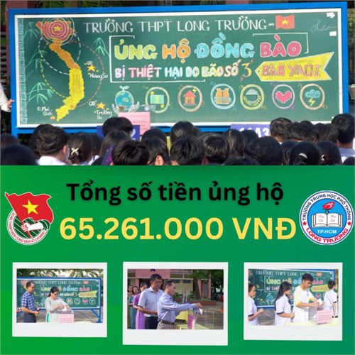 THPT Long Trường Ủng Hộ Đồng Bào Bị Thiệt Hại Do Bão Số 3