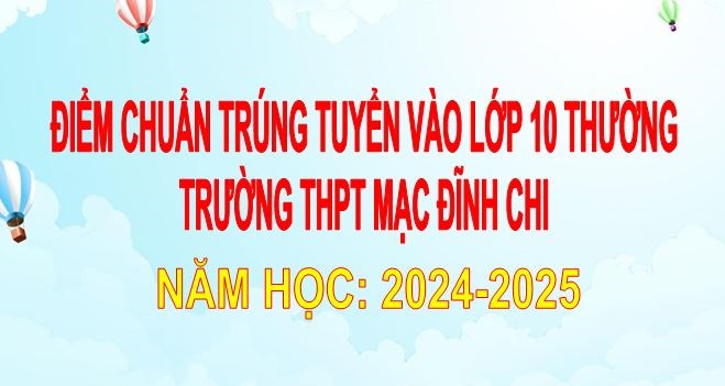 Điểm chuẩn trúng tuyển vào lớp 10 thường trường THPT Mạc Đĩnh Chi - Năm học 2024-2025