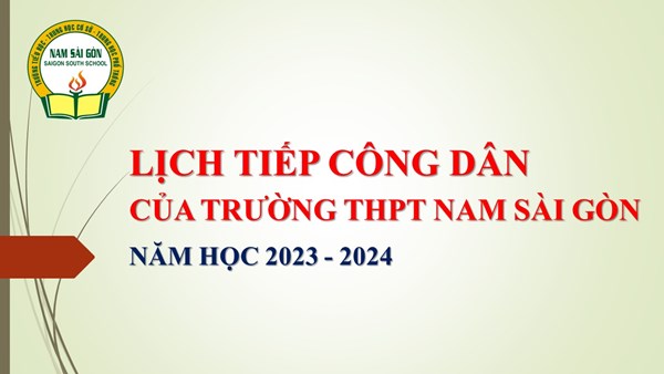 Lịch tiếp công dân, năm học 2023 - 2024