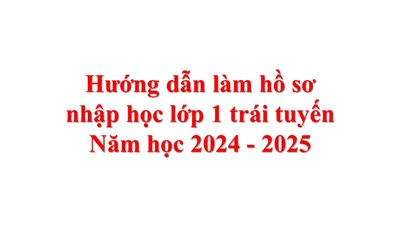 Hướng dẫn làm hồ sơ nhập học lớp 1 trái tuyến năm học 2024 - 2025