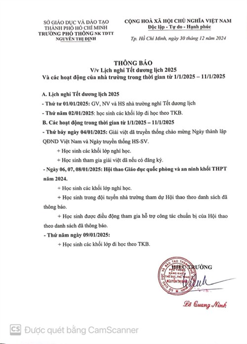🏵️🏵️🏵️ Lịch nghỉ Tết Dương lịch 2025