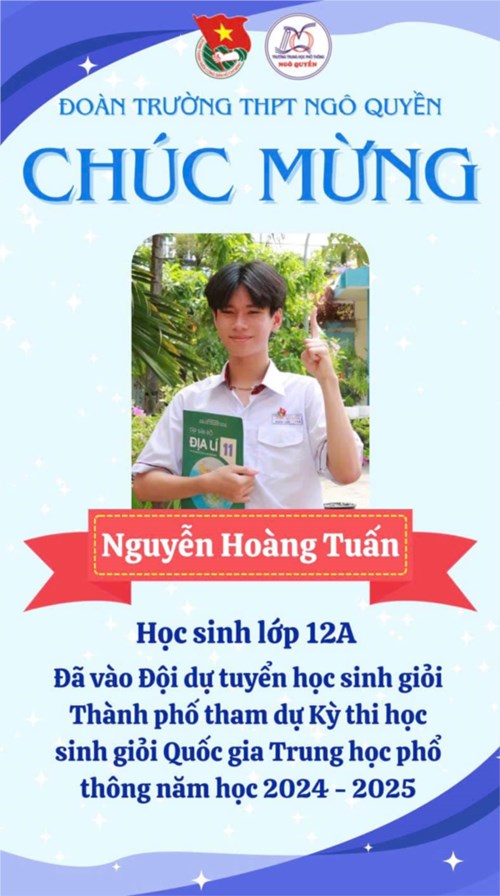 Lãnh đạo trường thpt ngô quyền tuyên dương giáo viên và học sinh xuất sắc được vào đội tuyển tham dự kỳ thi học sinh giỏi thpt quốc gia năm học 2024 - 2025