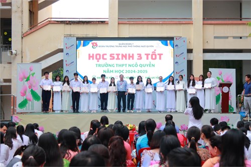 Đoàn trường thpt ngô quyền tổ chức tuyên dương hoc sinh 3 tốt cấp trường năm học 2024-2025