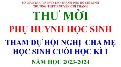 Thư mời Phụ huynh học sinh