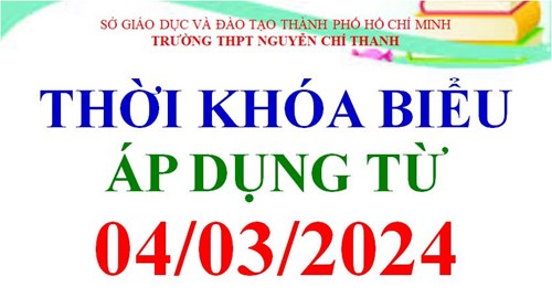 Thời khóa biểu áp dụng từ ngày 04/03/2024