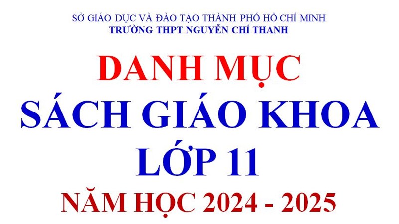 Danh mục Sách giáo khoa Khối 11 Năm học 2024-2025