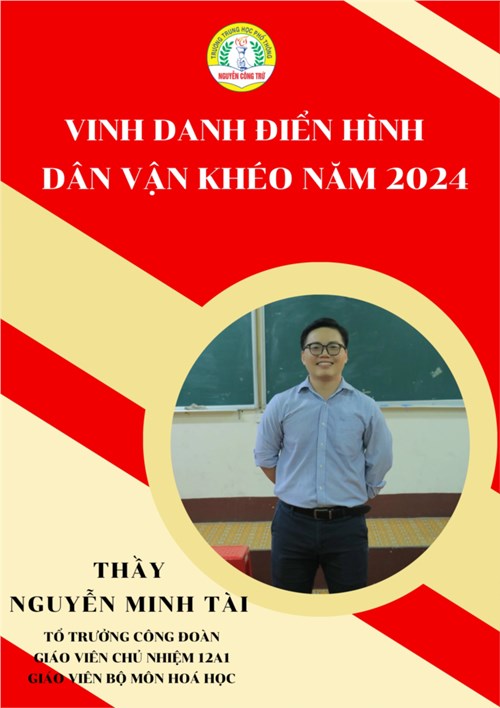 Vinh danh thầy giáo Nguyễn Minh Tài - Tấm gương “Dân vận khéo” Quận Gò Vấp năm 2024.