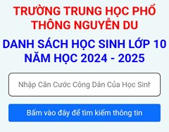 Danh sách học sinh lớp 10 năm học 2024 - 2025