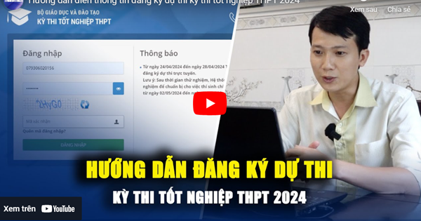 Hướng dẫn chi tiết điền thông tin đăng ký dự thi kỳ thi tốt nghiệp THPT 2024