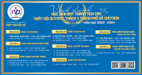 Vinh danh học sinh đạt thành tích cao ngày hội Olympic tháng 4 Thành phố Hồ Chí Minh - Năm học 2023 - 2024