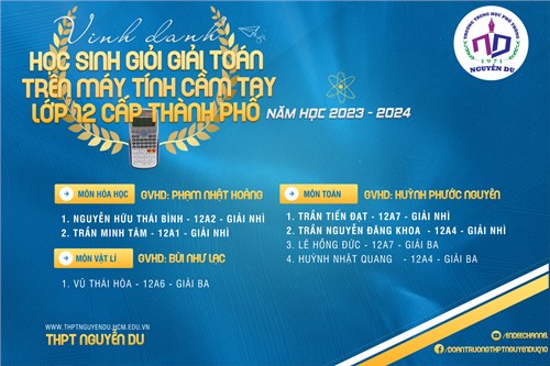 Kết quả kì thi học sinh giỏi giải toán trên máy tính cầm tay cấp thành phố năm học 2023-2024