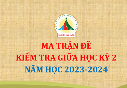 Ma trận đề kiểm tra tập trung Giữa Học kỳ 2 - Năm học 2023 - 2024