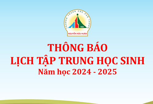 Thông báo lịch tập trung học sinh - Năm học 2024-2025