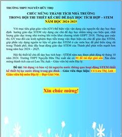 Hội thi thiết kế chủ đề dạy học tích hợp - STEM