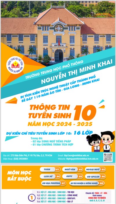 Thông tin tuyển sinh lớp 10 - năm học 2024-2025