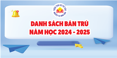 Danh sách bán trú năm học 2024 - 2025