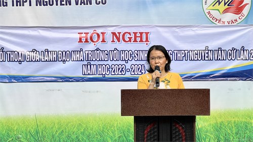 Trường THPT Nguyễn Văn cừ tổ chức Hội nghị gặp gỡ, đối thoại giữa Lãnh đạo nhà trường với học sinh Lần II -Năm học 2023-2024