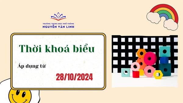 Thời khoá biểu áp dụng từ 28/10/2024