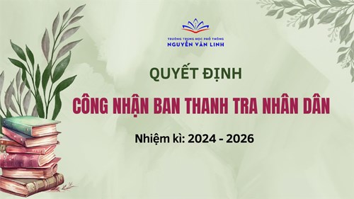 Quyết định công nhận Ban Thanh tra nhân dân - Nhiệm kỳ 2024-2026