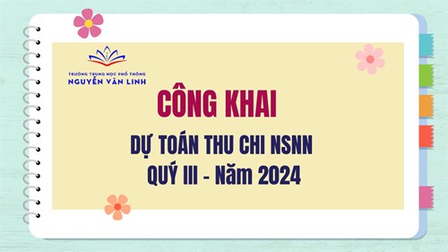 Công khai dự toán thu chi NSNN Quý III - Năm 2024