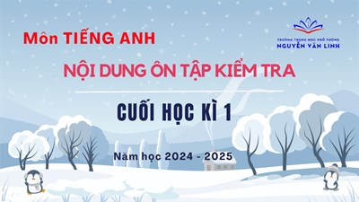 Tiếng Anh: Nội dung ôn tập và kiểm tra Học kì 1 - Năm học 2024 - 2025