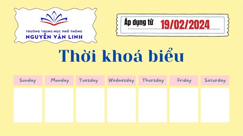 Thời khoá biểu Học kì II - Lần 2 - Áp dụng từ 19/02/2024