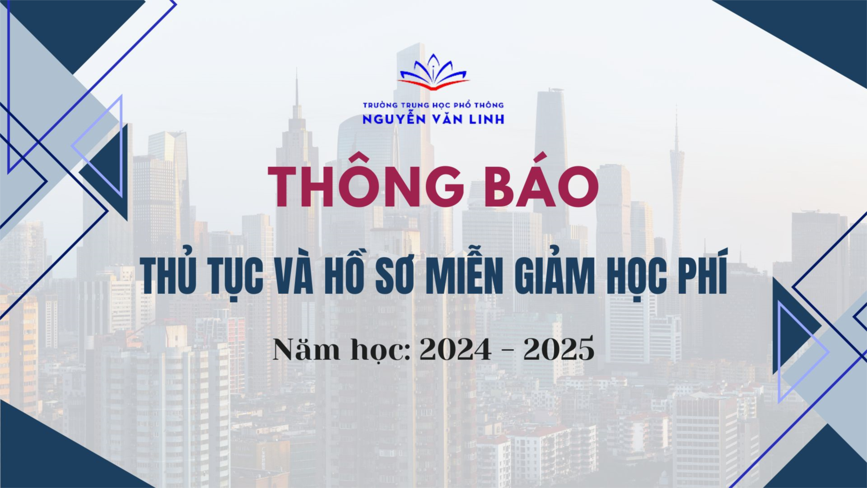 Thông báo về thủ tục hoàn thiện hồ sơ miễn giảm học phí năm học 2024 - 2025