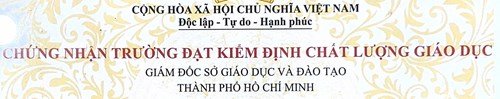 Giấy chứng nhận của Sở Giáo dục và Đào tạo về việc công nhận Trường Trung học phổ thông Tây Thạnh đạt kiểm định chất lượng giáo dục cấp độ 1