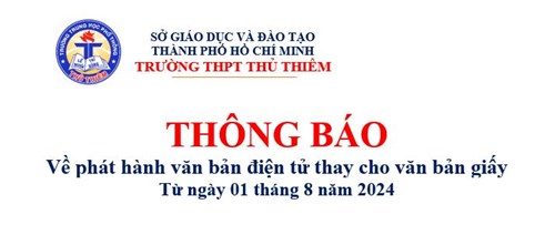 Thông báo về việc phát hành văn bản điện tử thay cho văn bản giấy