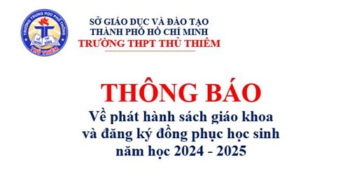 Thông báo phát hành sách giáo khoa và đăng ký đồng phục học sinh
năm học 2024 - 2025
