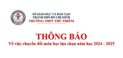 Thông báo về việc chuyển đổi môn học lựa chọn năm học 2024 - 2025