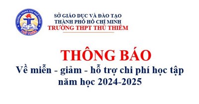 Thông báo miễn - giảm - hỗ trợ chi phí học tập năm học 2024-2025