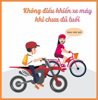 Thông báo về việc nghiêm cấm học viên dưới 18 tuổi và không có  giấy phép lái xe, lái xe mô tô hai bánh có dung tích xi lanh từ 50 cm3 trở lên khi tham gia giao thông.