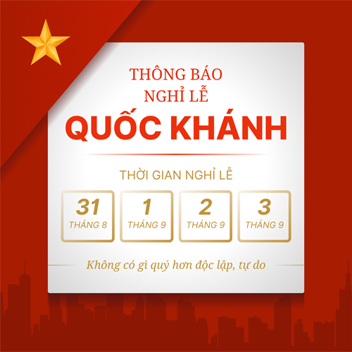 [Trường phổ thông Văn Lang] Thông báo lịch nghỉ LỄ QUỐC KHÁNH 2/9
