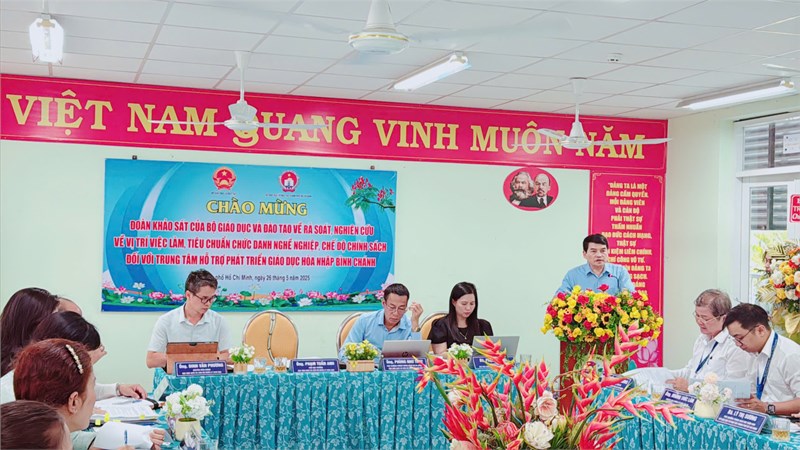 Trung tâm HTPT GDHN Bình Chánh đã vinh dự đón tiếp “Đoàn công tác khảo sát, rà soát vị trí việc làm, chuẩn chức danh nghề nghiệp và chế độ chính sách” đối với đội ngũ cán bộ, giáo viên, nhân viên tại đơn vị