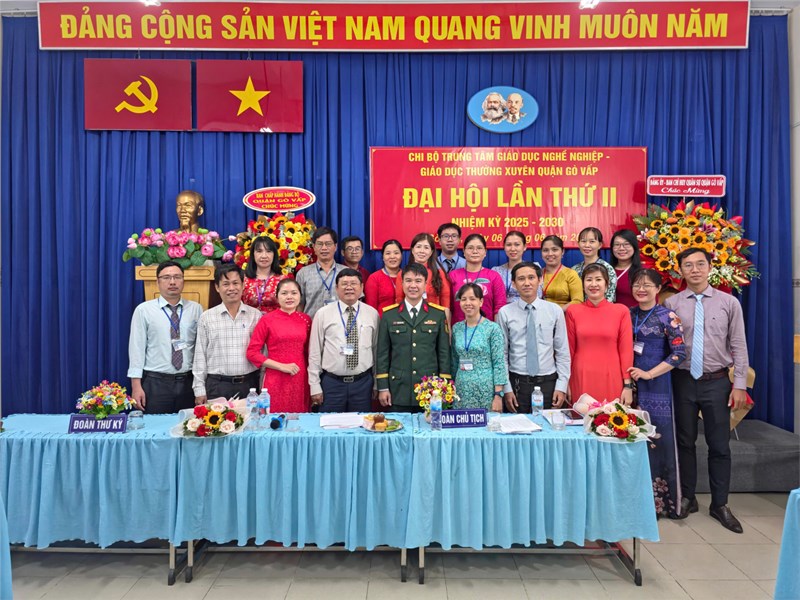 Đại hội chi bộ trung tâm giáo dục nghề nghiệp - giáo dục thường xuyên quận gò vấp lần thứ ii, nhiệm kỳ 2025 – 2030