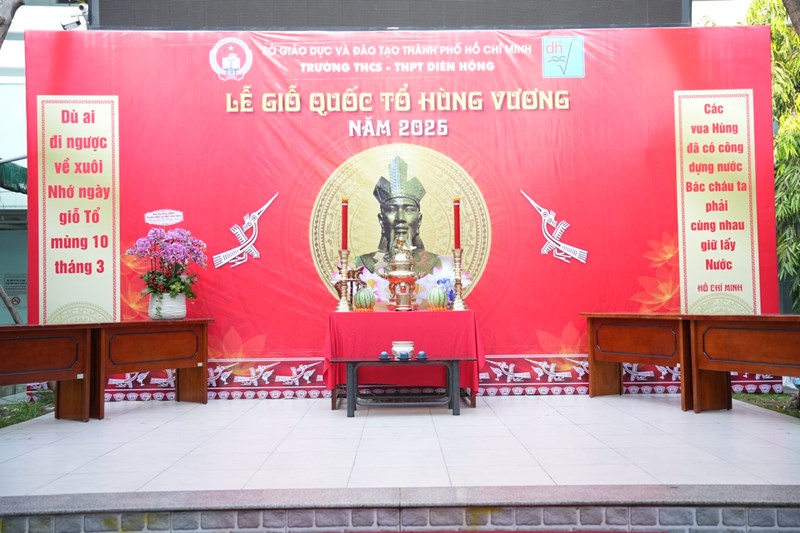 Trường thcs-thpt diên hồng long trọng tổ chức lễ giỗ quốc tổ hùng vương