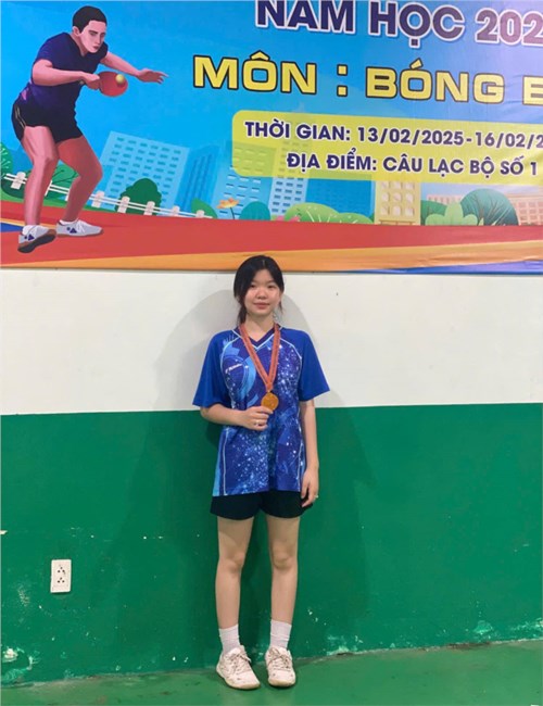 Chúc mừng em: Trần Huỳnh Bảo Ngọc lớp 10A12 đạt Huy chương Đồng môn Bóng bàn đơn nữ trong Hội thao học sinh thành phố Thủ Đức năm học 2024 - 2025