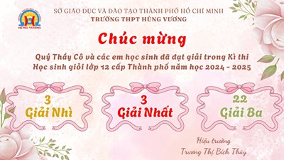 Thành tích tiêu biểu - Giải thưởng Học sinh Giỏi cấp Thành phố