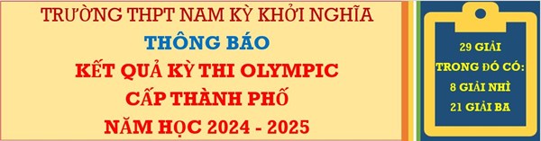 Kết quả thi olympic cấp thành phố năm học 2024 - 2025