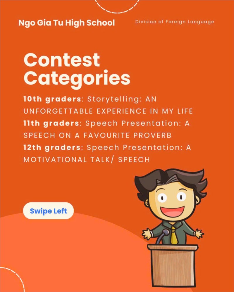 Announcement of semi-final results – english speaking competition - ngo gia tu high school