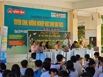 Trường THPT Nguyễn Hữu Cảnh tham gia tư vấn hướng nghiệp tại Trường THCS Lý Thường Kiệt