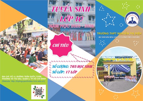 Thông tin về công tác tuyển sinh lớp 10 năm học 2025-2026 của trường THPT Nguyễn Thị Diệu