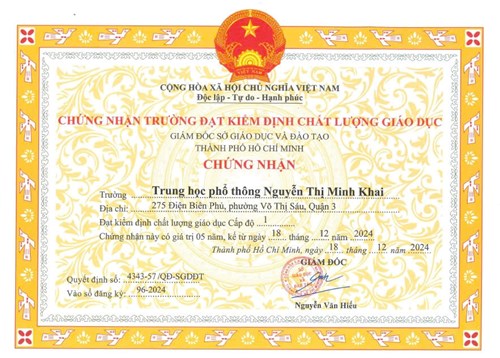 Kết quả Kiểm định chất lượng giáo dục - năm 2024