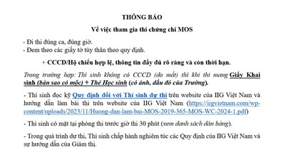 Lịch thi mos (14,15,16/5/2025)