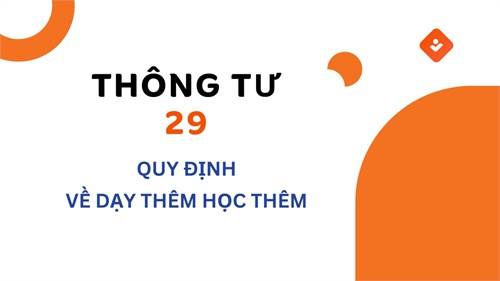 Thông tư 29 - Quy định về dạy thêm, học thêm