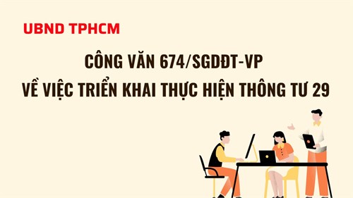 TP.HCM: Công văn triển khai thực hiện Thông tư 29 của Bộ Giáo dục và Đào tạo