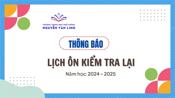 Thông báo: Lịch ôn kiểm tra lại Năm học 2024 - 2025