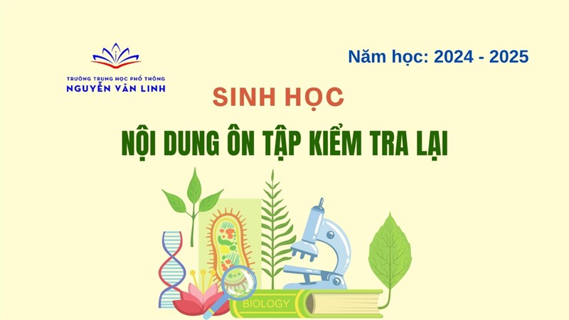 Sinh học: Nội dung ôn tập kiểm tra lại Năm học 2024 - 2025