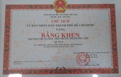 Bằng khen thành tích xuất sắc đại hội thể thao học sinh thành phố - hội khỏe phù đổng năm học 2024-2025